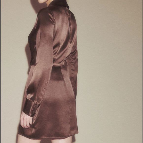 REFORMATION brown silk dress - Picture 3 of 7